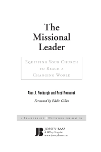 Imagen de portada: The Missional Leader 1st edition 9780787983253