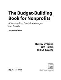 Cover image: The Budget-Building Book for Nonprofits: A Step-by-Step Guide for Managers and Boards 2nd edition 9780787996031