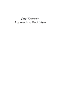 Cover image: One Korean's Approach to Buddhism 9780791476970