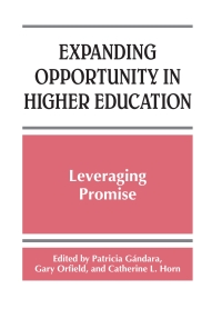 Cover image: Expanding Opportunity in Higher Education 9780791468630