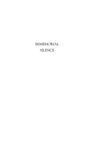 Cover image: Immemorial Silence 9780791448779