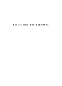 Imagen de portada: Relocating the Personal 9780791448113