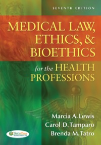 صورة الغلاف: Medical Law, Ethics & Bioethics for the Health Professions 7th edition 9780803627062