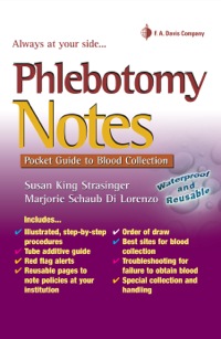 Omslagafbeelding: Phlebotomy Notes: Pocket Guide to Blood Collection 1st edition 9780803625945