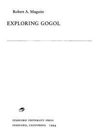 Cover image: Exploring Gogol 1st edition 9780804723206