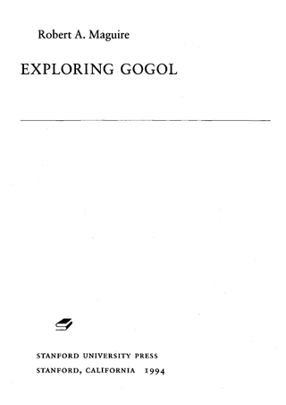 Cover image: Exploring Gogol 1st edition 9780804723206