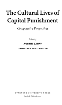 Cover image: The Cultural Lives of Capital Punishment 1st edition 9780804752336