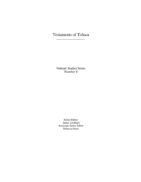 Cover image: Testaments of Toluca 1st edition 9780804756075