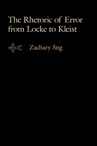 Titelbild: The Rhetoric of Error from Locke to Kleist 1st edition 9780804770170