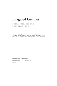 Cover image: Imagined Enemies 1st edition 9780804753913