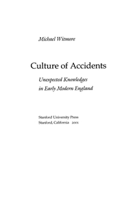 Cover image: Culture of Accidents 1st edition 9780804735568