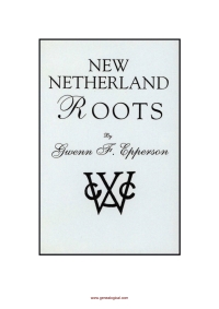 صورة الغلاف: New Netherland Roots 1st edition 9780806314006