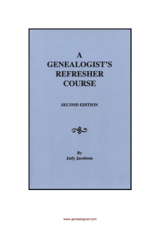 Cover image: A Genealogist's Refresher Course 2nd edition 9780806346274