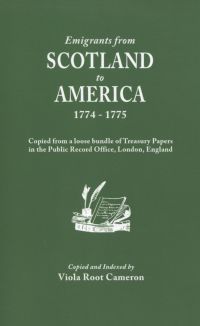 Cover image: Emigrants from Scotland to America, 1774-1775 1st edition 9780806300665