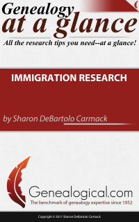Cover image: Genealogy at a Glance: Immigration Research 1st edition 9780806318905