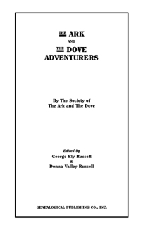 Cover image: The Ark and the Dove Adventurers: By the Society of The Ark and The Dove 1st edition 9780806317625