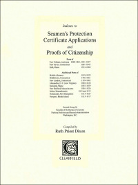 Imagen de portada: Indexes to Seamen's Protection Certificate Applications and Proofs of Citizenship, Ports of New Orleans, LA; New Haven, CT; and Bath, ME 1st edition 9780806348193