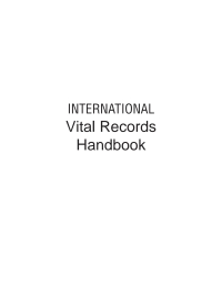 Cover image: International Vital Records Handbook. 7th Edition 7th edition 9780806320618