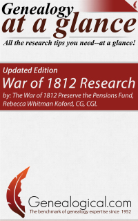 Cover image: Genealogy at a Glance: War of 1812 Research. Updated Edition 2nd edition 9780806321080