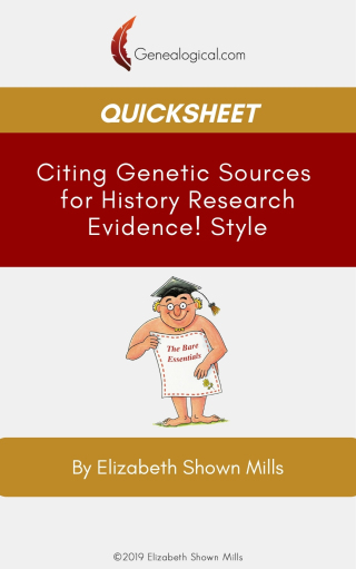 Cover image: QuickSheet: Citing Genetic Sources for History Research Evidence ! Style 1st edition 9780806320298