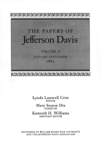 Cover image: The Papers of Jefferson Davis 9780807158869
