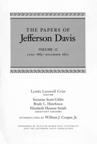 Imagen de portada: The Papers of Jefferson Davis 9780807158968