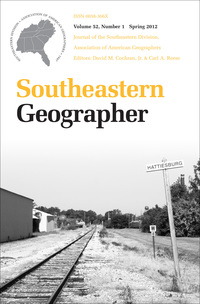 Cover image: Southeastern Geographer: Spring 2012 Issue