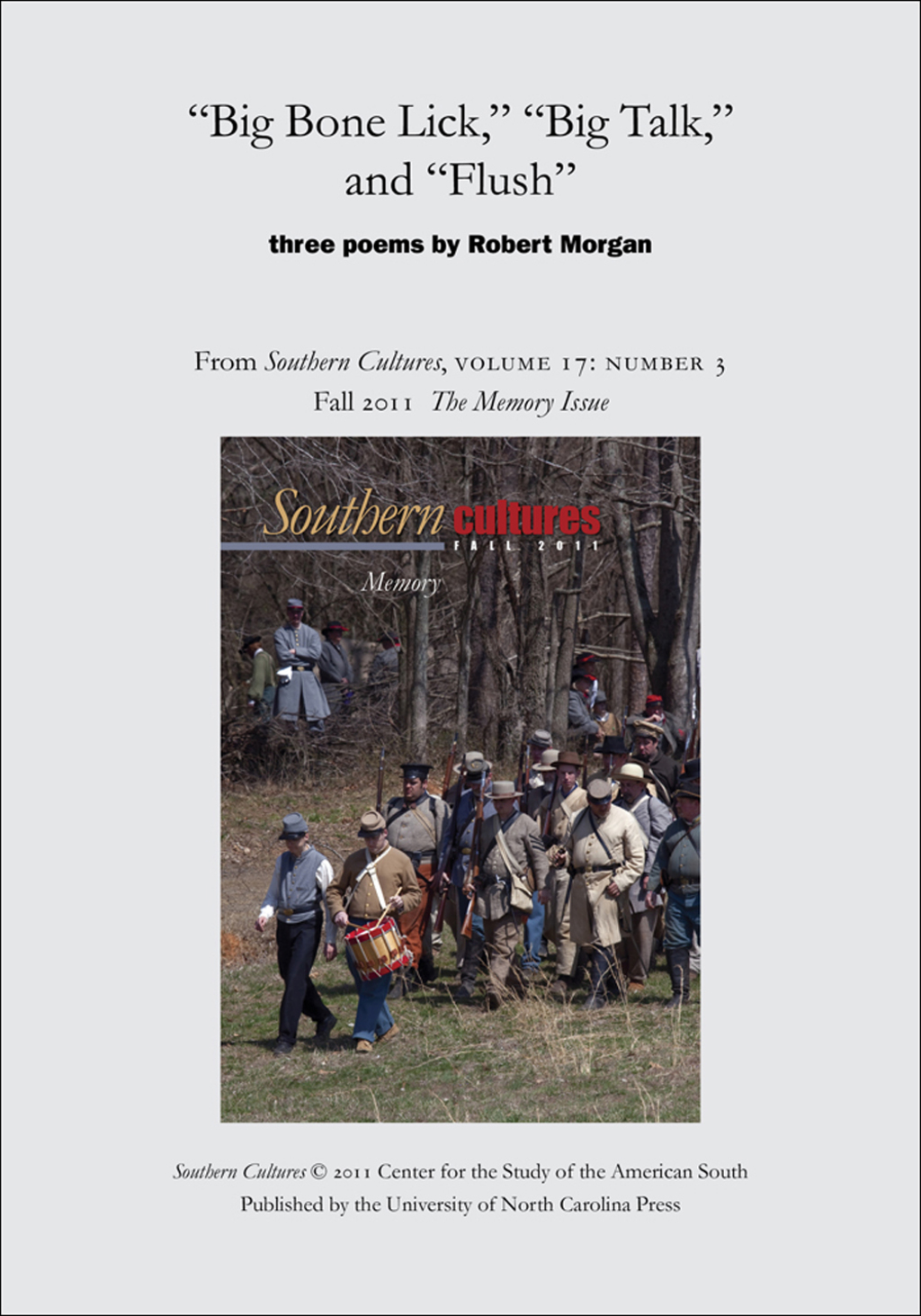 “Big Bone Lick,” “Big Talk,” and “Flush” An article from Southern Cultures 17:3, The Memory Issue