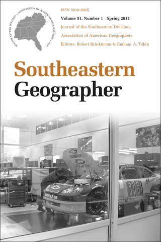 Cover image: Southeastern Geographer: Economic Geography in the South, Spring 2011