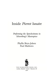 Cover image: Inside Pierrot lunaire 9780810862050
