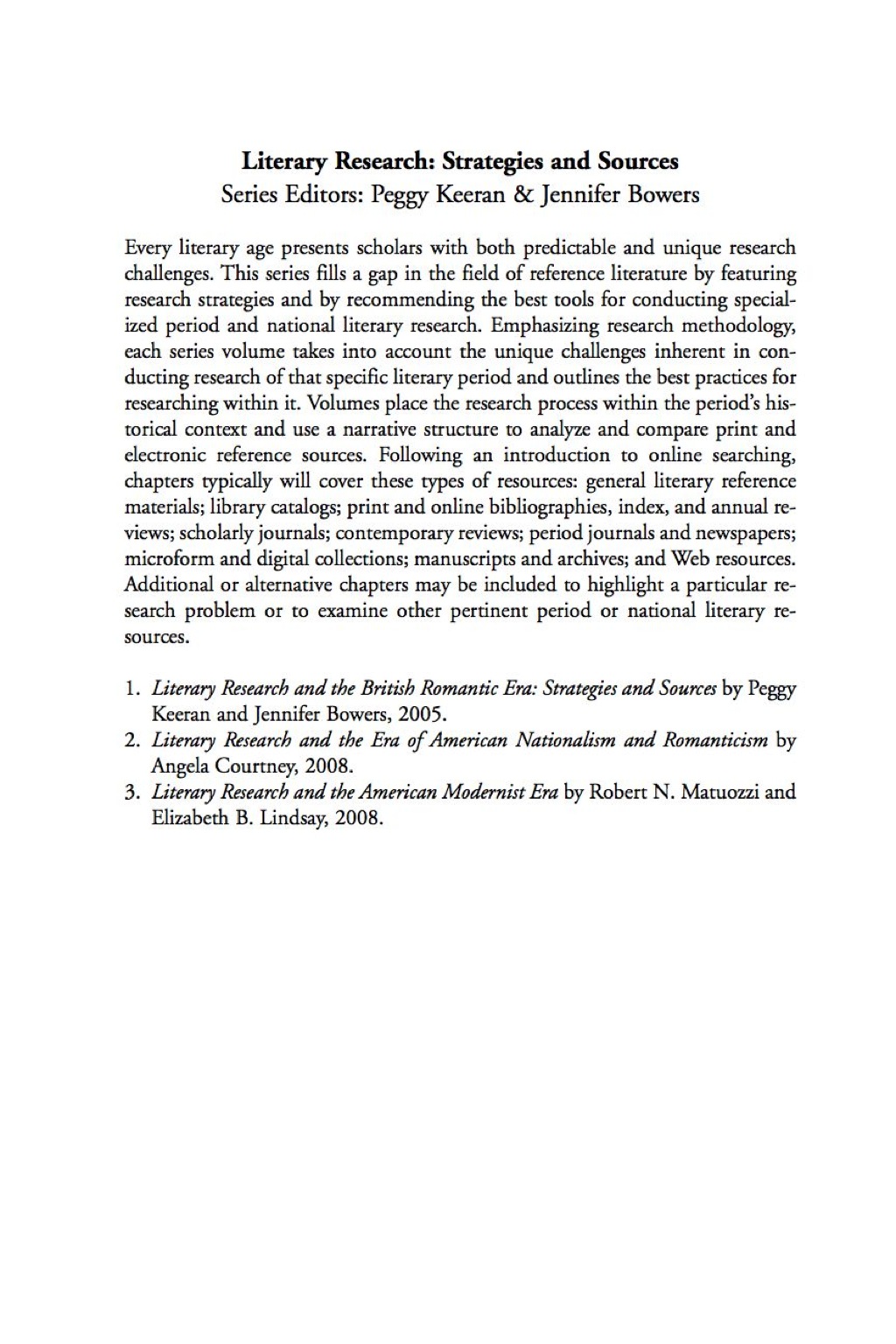 Literary Research and the American Modernist Era Strategies and Sources