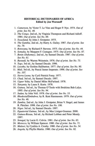 Imagen de portada: Historical Dictionary of The Gambia 4th edition 9780810858251