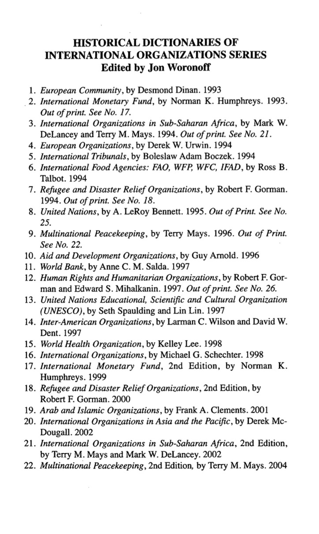 Historical Dictionary of NATO and Other International Security Organizations