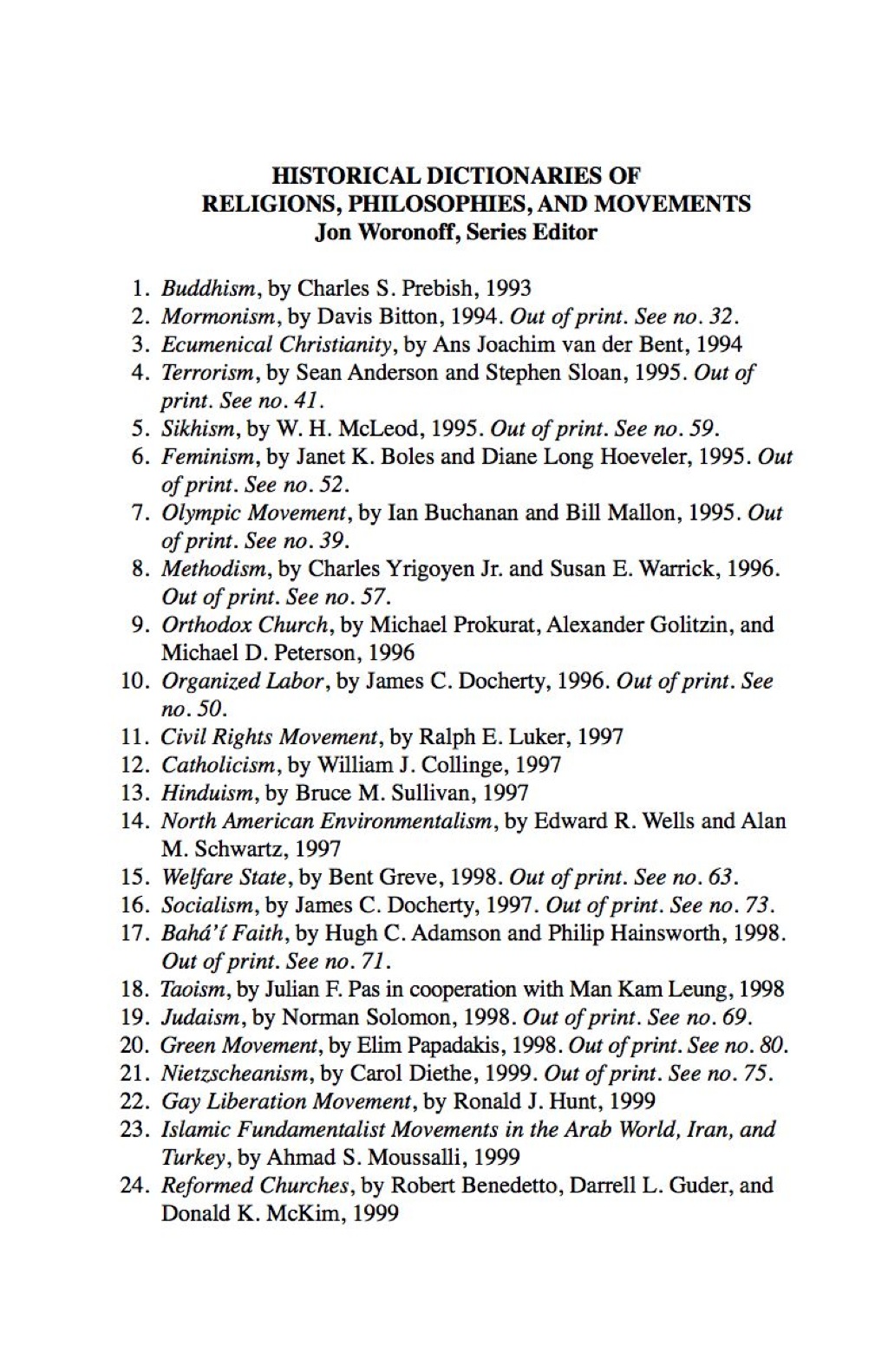 Historical Dictionary of Jehovah’s Witnesses