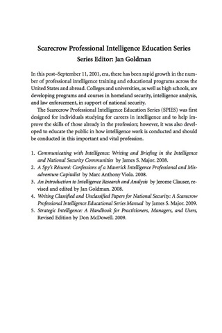 Titelbild: Strategic Intelligence 9780810861848