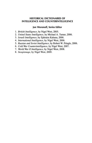 Cover image: Historical Dictionary of Sexspionage 9780810859999