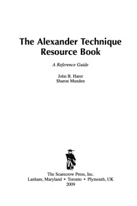 Immagine di copertina: The Alexander Technique Resource Book 9780810854314
