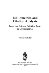 Imagen de portada: Bibliometrics and Citation Analysis 9780810867130