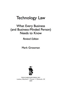 Omslagafbeelding: Technology Law 9780810866515