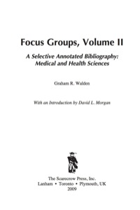 Cover image: Focus Groups 9780810869684