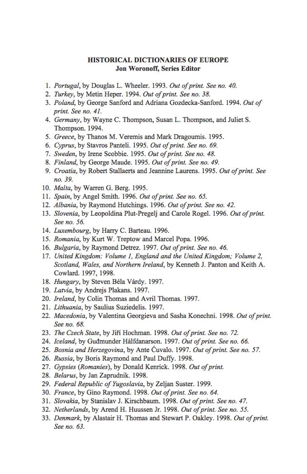 Historical Dictionary of the Czech State 2nd Edition