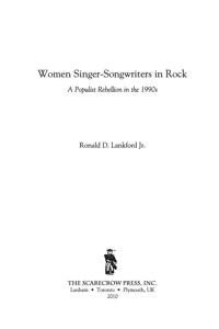 Imagen de portada: Women Singer-Songwriters in Rock 9780810872684