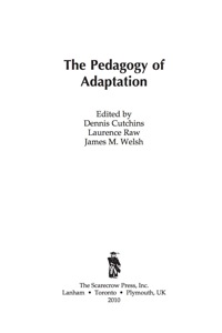 Imagen de portada: The Pedagogy of Adaptation 9780810872967