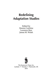 Imagen de portada: Redefining Adaptation Studies 9780810872981