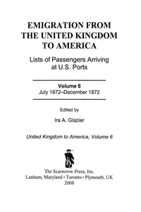 Imagen de portada: Emigration from the United Kingdom to America 9780810861671