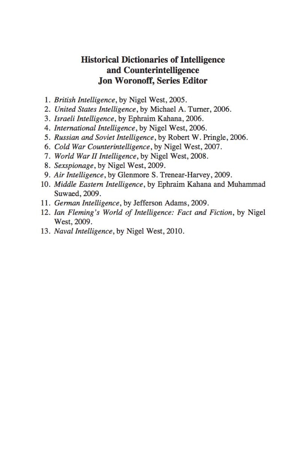 Historical Dictionary of Naval Intelligence