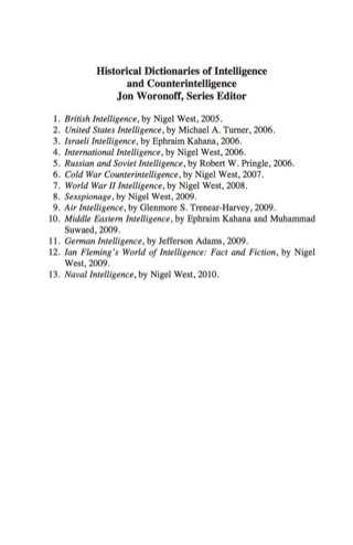 Imagen de portada: Historical Dictionary of Naval Intelligence 1st edition 9780810867604