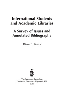 Titelbild: International Students and Academic Libraries 9780810874299