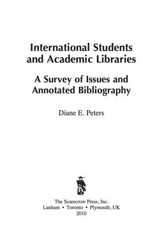 Imagen de portada: International Students and Academic Libraries 9780810874299