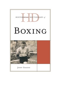 Imagen de portada: Historical Dictionary of Boxing 9780810868007